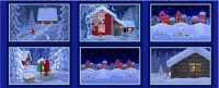Wichtel Gnom Tischsets Panel Weihnachten Baumwollstoff