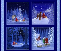 Wichtel Gnom Kissen Panel Weihnachten Baumwollstoff