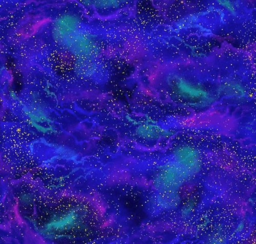 Cosmos blau Weltall Patchworkstoff