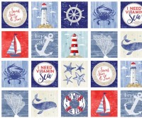 Steuerrad Meer maritim Panel Patchworkstoff