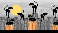 Katzen Vollmond Borüre Patchworkstoff