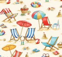 Liegestuhl Sonnenschirm maritim Patchworkstoff