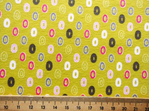 Jersey grün Kreise schwarz pink rosa