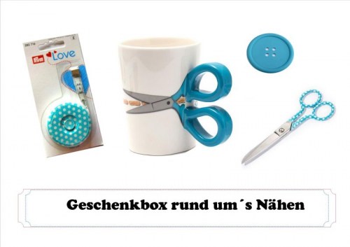 Geschenkbox Geschenk Nähen türkis