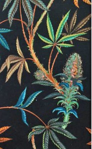 Cannabis Dekostoff schwarz