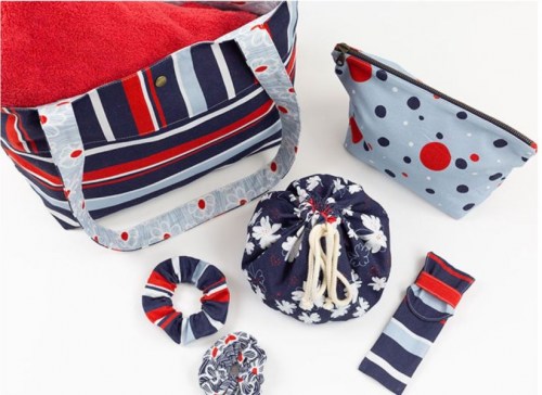 maritime Tasche Strandtasche Patchworkstoff