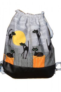 Turnbeutel Katze bei Vollmond  Materialpackung