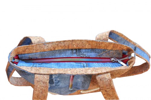 Handtasche  im Materialmix Schnittmuster Nähanleitung