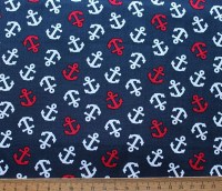  Anker maritim blau rot Patchworkstoff