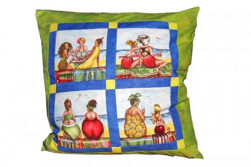 Fruit Ladies Strand Panel Patchworkstoff