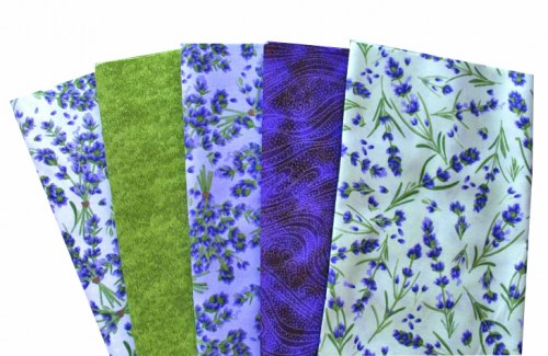 Lavendel lila grün Patchworkstoff Stoffpaket