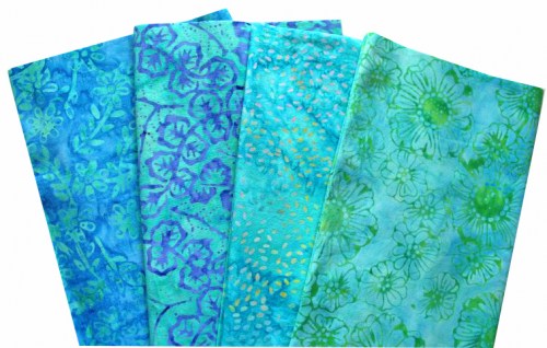 Batik türkis blau Patchworkstoff Stoffpaket