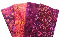 Batik violett lila orange Patchworkstoff Stoffpaket