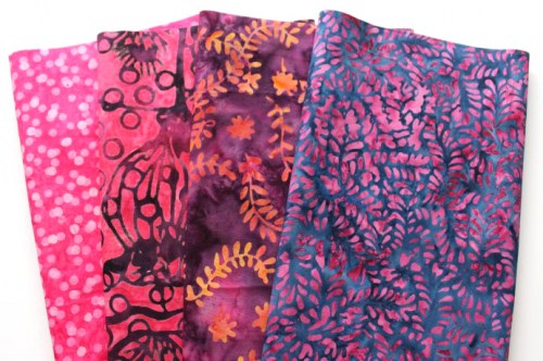 Batik pink lila Patchworkstoff Stoffpaket