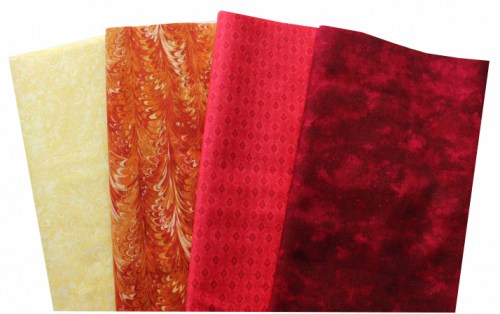 Basic gelb orange rot Patchworkstoff Stoffpaket