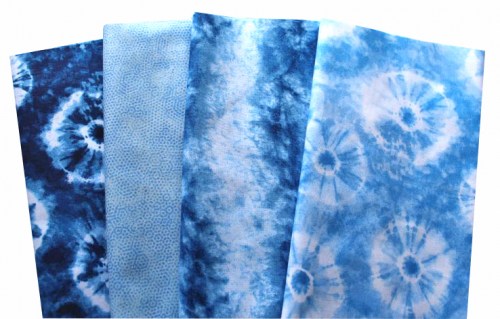 Basic blau Batikoptik Patchworkstoff Stoffpaket