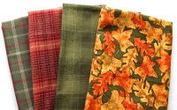 Flanell Herbst Blätter grün rot Patchworkstoff Stoffpaket