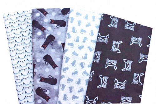 Basic Katze Patchworkstoff Stoffpaket