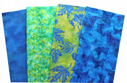 Basic blau grün Patchworkstoff Stoffpaket