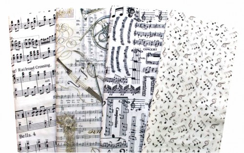Musik Patchworkstoff Stoffpaket