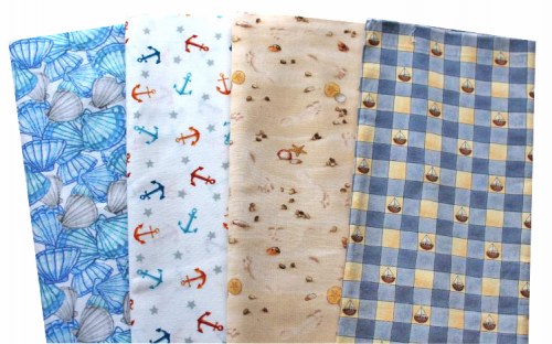 Maritim Muscheln Patchworkstoff Stoffpaket