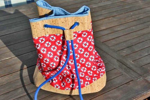 Maritim Kompass blau natur Patchworkstoff
