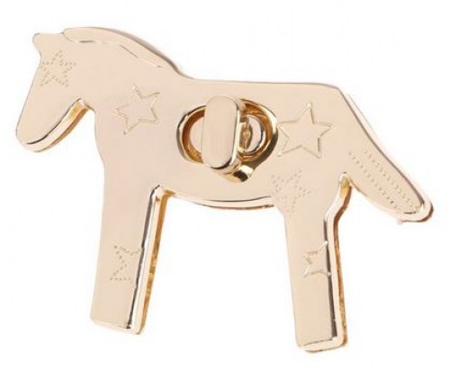 Drehverschluss Pferd gold
