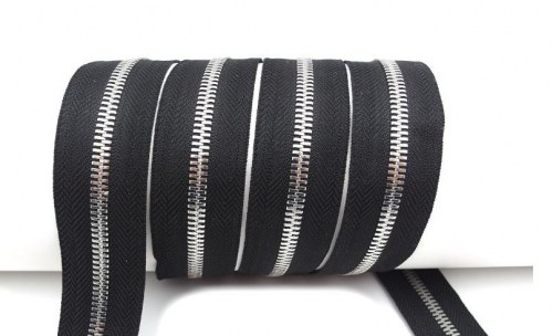 Endlosreißverschluss schwarz Metallverzahnung 6 mm