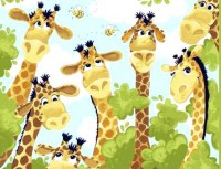 Giraffe Giraffen Kinderstoff  Patchworkstoff Panel