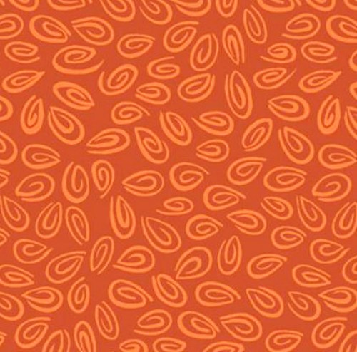 Spiralen orange Patchworkstoff Baumwollstoff