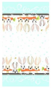 Hase Häschen Möhre Bordüre Patchworkstoff