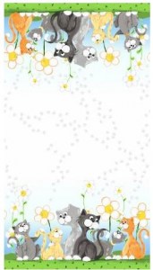 Katze Katzen Kinderstoff  Patchworkstoff Panel
