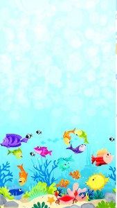 Unter Wasser Fisch Bordüre Kinderstoff Patchworkstoff Panel