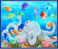 Unter Wasser Krake Panel Kinderstoff Patchworkstoff Panel