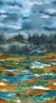 Wald Landschaft Nebel Himmel Patchworkstoff