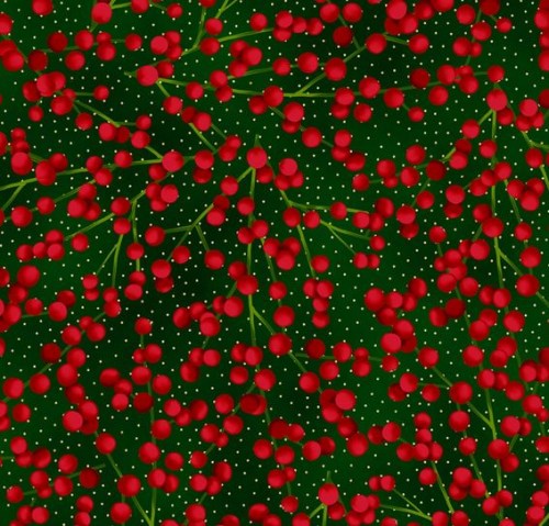 Beeren rot gold schwarz Weihnachten Patchworkstoff Baumwollstoff