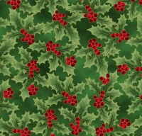 Ilex gold grün Weihnachten Patchworkstoff Baumwollstoff