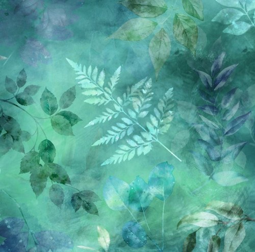 Blatt Blätter aqua petrol Patchworkstoff