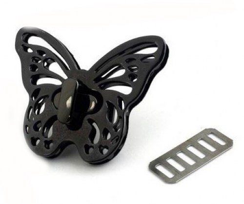 Drehverschluss schwarz Schmetterling 