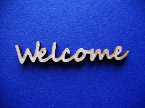 Schriftzug Welcome Holz