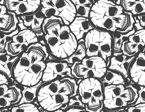 Skull Totenköpfe Patchworkstoff