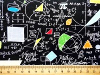 Mathematik Formeln schwarz Patchworkstoff