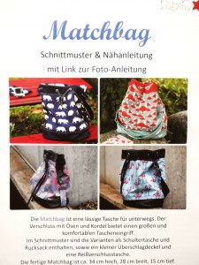 Matchbag, Nähanleitung Schnittmuster