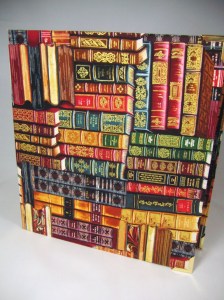 Bücher Bücherregal Patchworkstoff