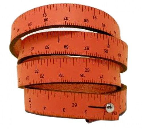 Maßband Armband Leder orange