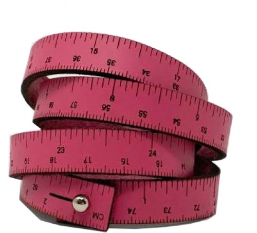 Maßband Armband Leder pink